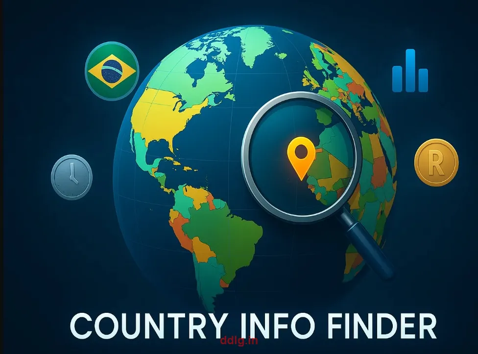 Globe with country flags for Country Info Finder tool
