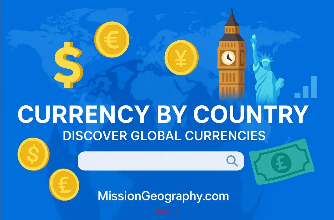 World map with currency symbols for Currency by Country tool