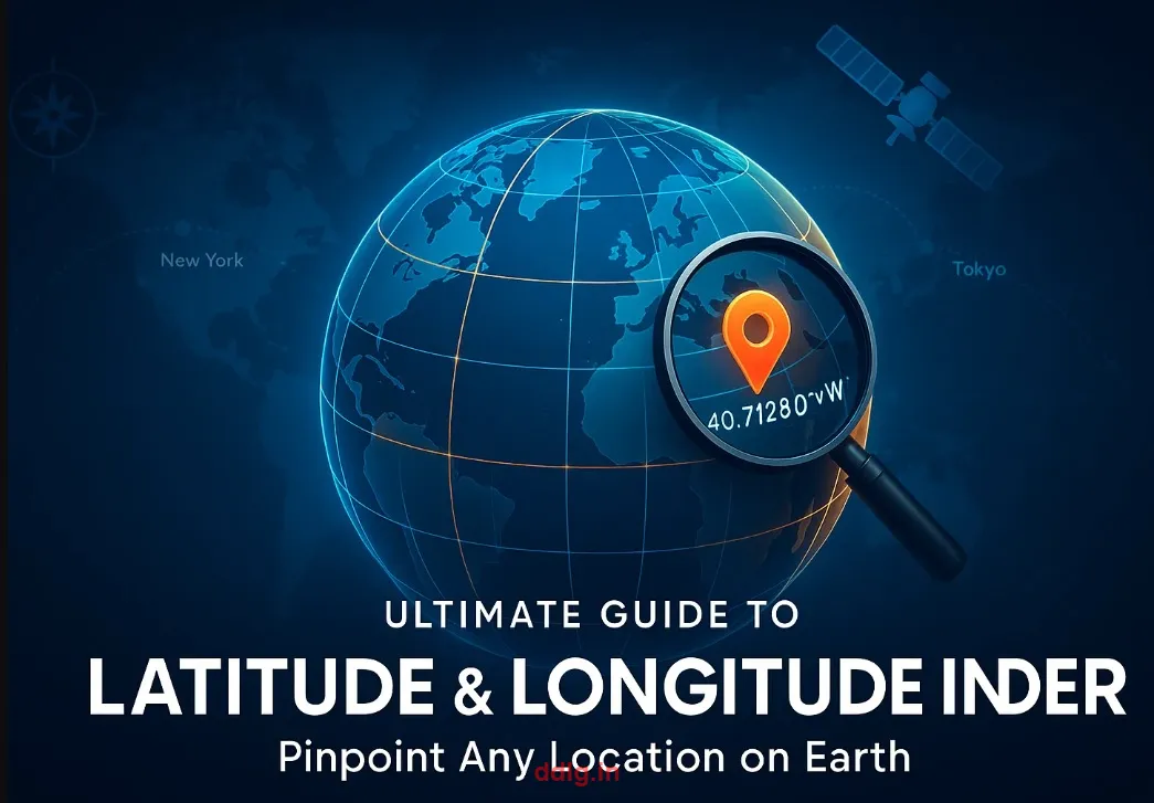 Globe with coordinates for Latitude Longitude Finder tool