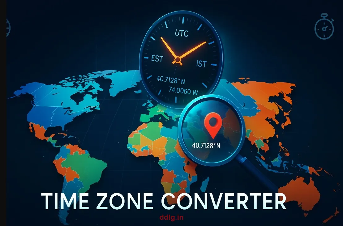 World map with time zones for Time Zone Converter tool